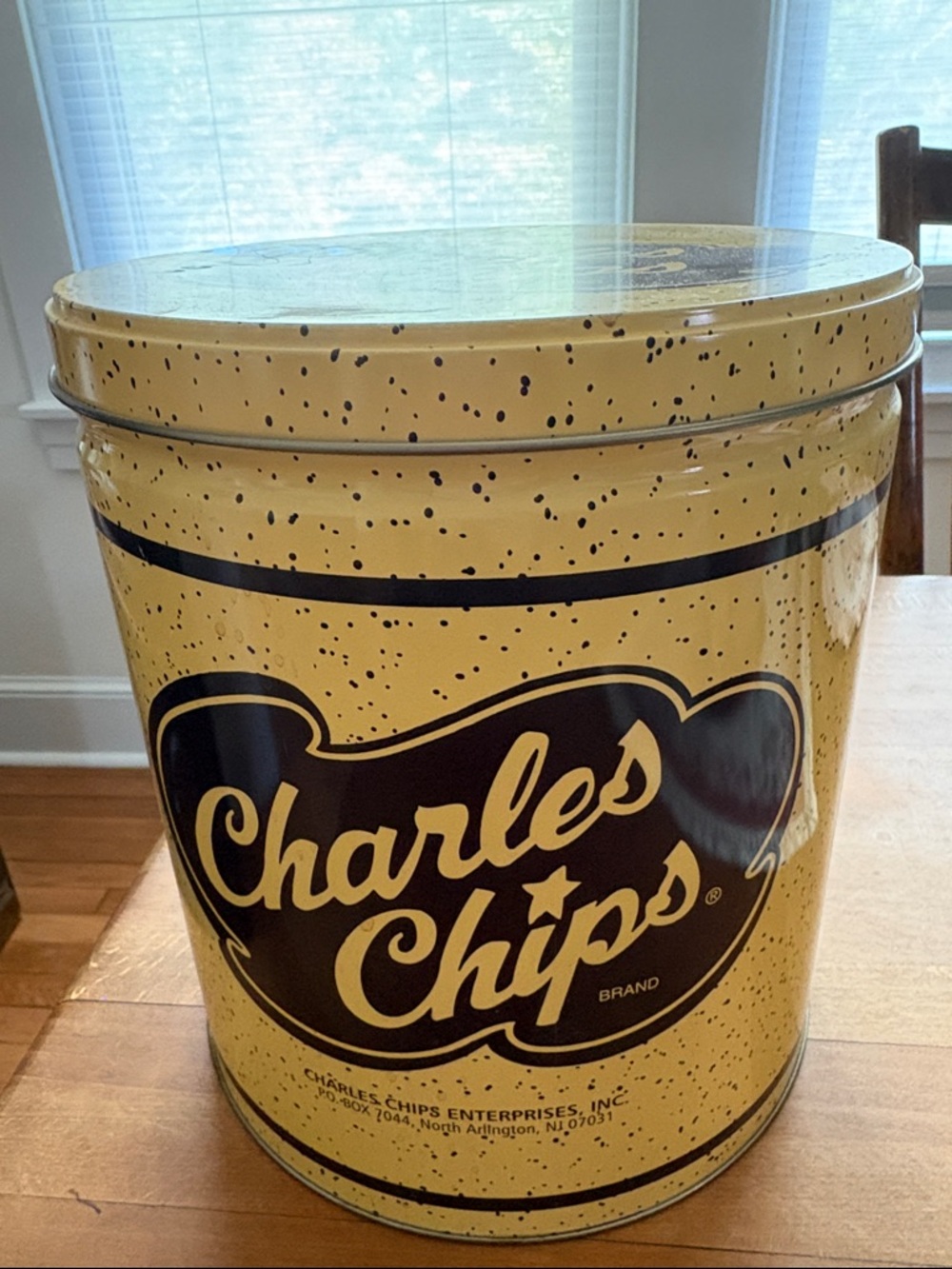 Charles Chips Vintage Metal Tin - Yellow and Black